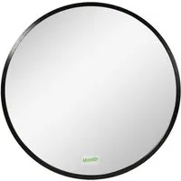 Round Wall Mounted Bathroom Mirror - Black, Aluminium