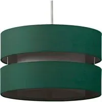 2 Tier Pendant Light Shade - Green, Fabric