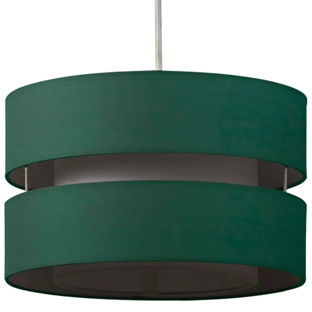2 Tier Pendant Light Shade - Green, Fabric