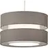 2 Tier Pendant Light Shade - Grey, Fabric
