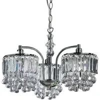Abraham 3 Light Flush Ceiling Chandelier - Silver, Chrome
