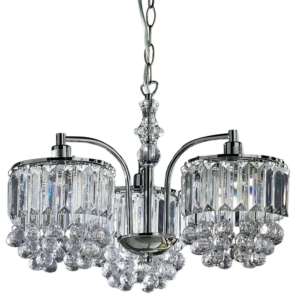 Abraham 3 Light Flush Ceiling Chandelier - Silver, Chrome image