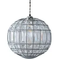 Apollo Sphere Pendant Light with Acrylic Crystals - Chrome