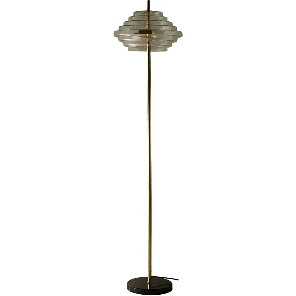 Aspen Tiered Floor Lamp - Brass, Clear Glass