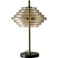 Aspen Tiered Table Lamp - Brass, Amber Glass