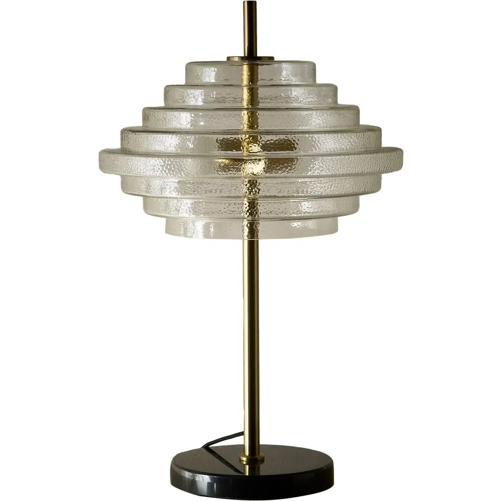 Aspen Tiered Table Lamp - Brass, Clear Glass image