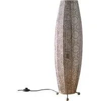 Aziza Moroccan Style Floor Lamp - Silver, Satin Nickel