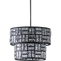 Bronx 2 Tier Pendant Light - Black, Acrylic Glass