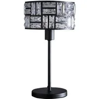 Bronx Acrylic Glass Drum Shade Table Lamp - Black