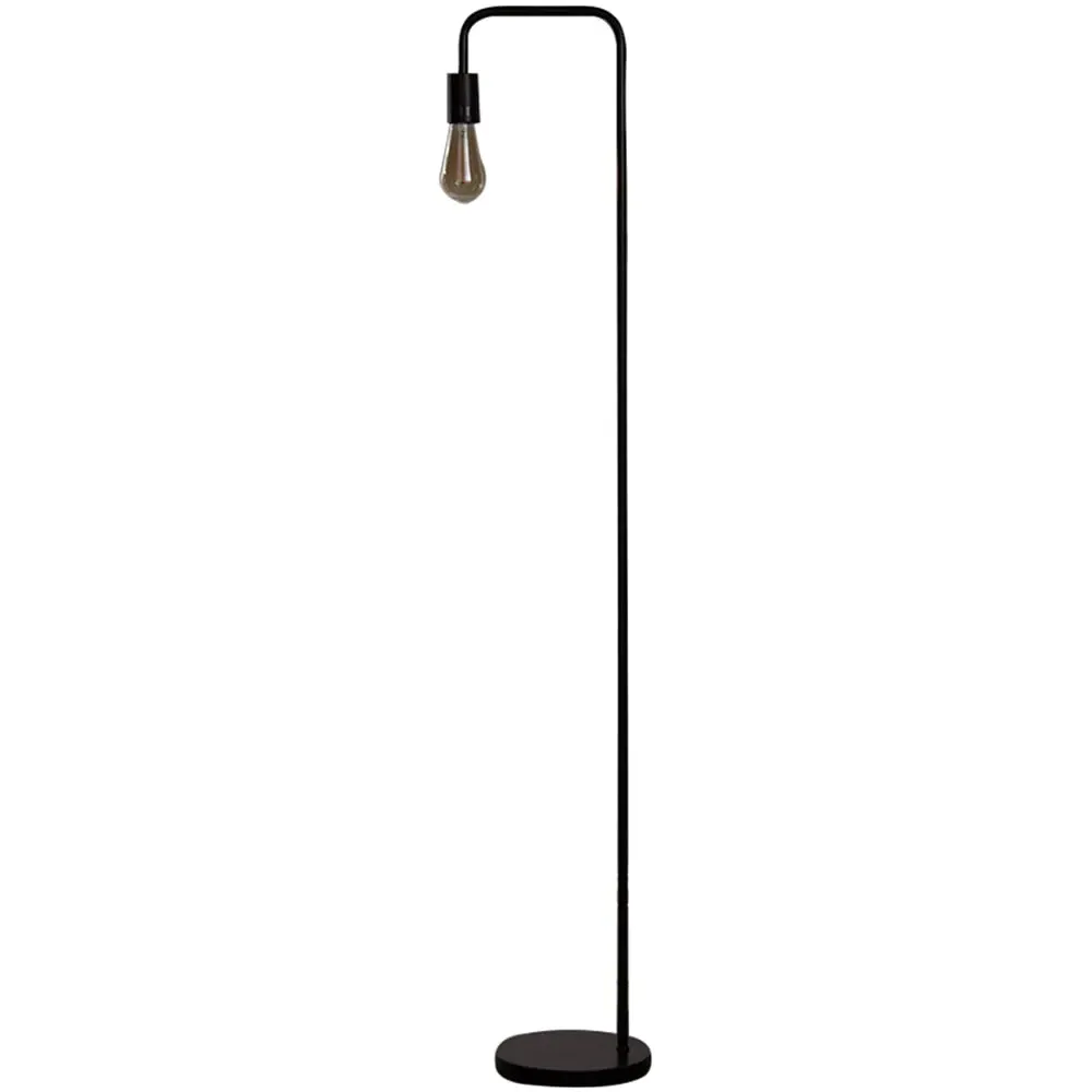 Caitlin Industrial Floor Lamp - Black, Metal