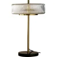 Carter Ribbed Glass Table Lamp - Brass, Marble