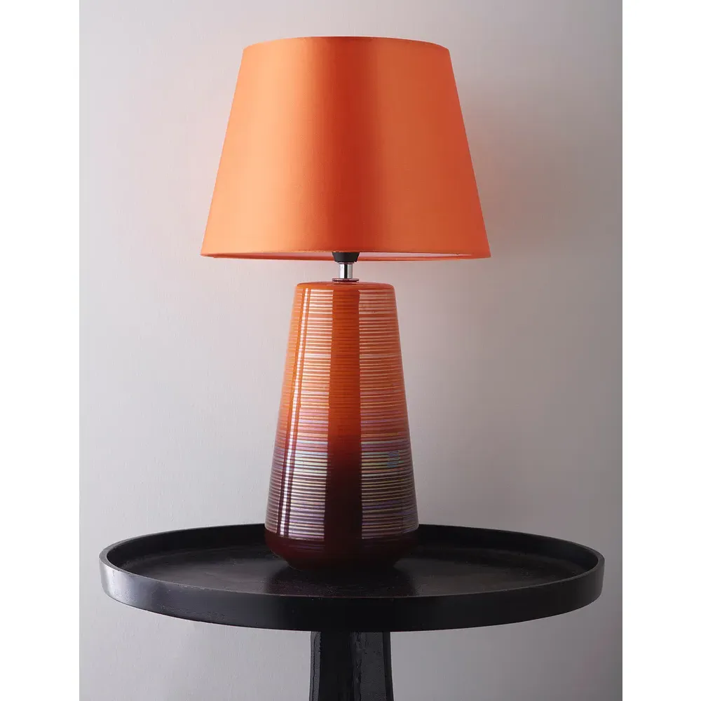 Ceramic Table Lamp with Shade - Orange