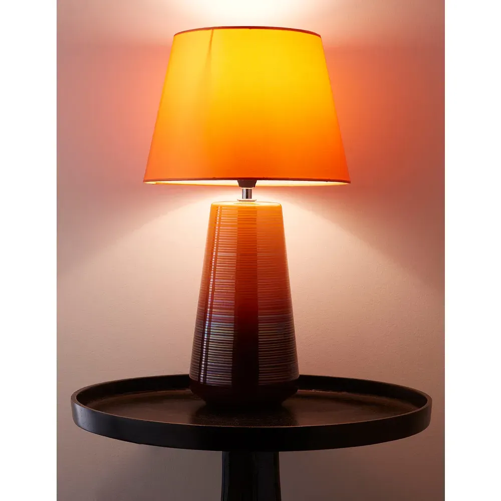 Ceramic Table Lamp with Shade - Orange