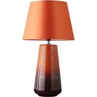 Ceramic Table Lamp with Shade - Orange