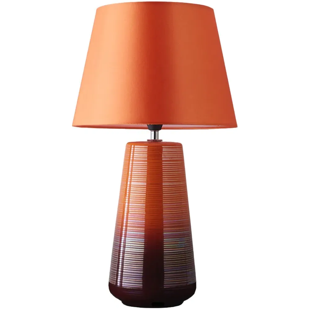 Ceramic Table Lamp with Shade - Orange