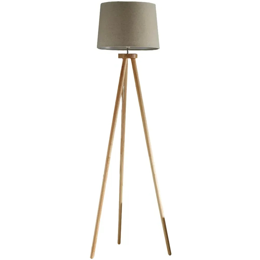 Chadwick Tripod Floor Lamp - Natural, Beech Wood