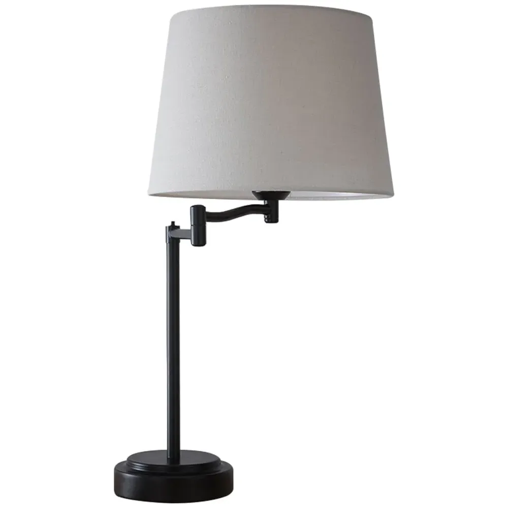 Chancery Swing Arm Table Lamp - Black, Linen image