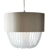 Charlotte Drum Pendant Light with Acrylic Beads - Grey