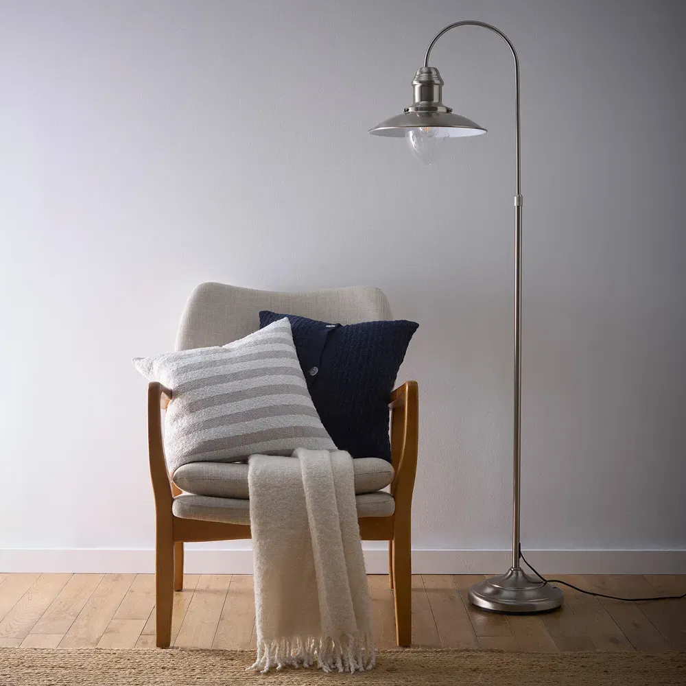 Chester Floor Lamp - Satin Nickel, Metal