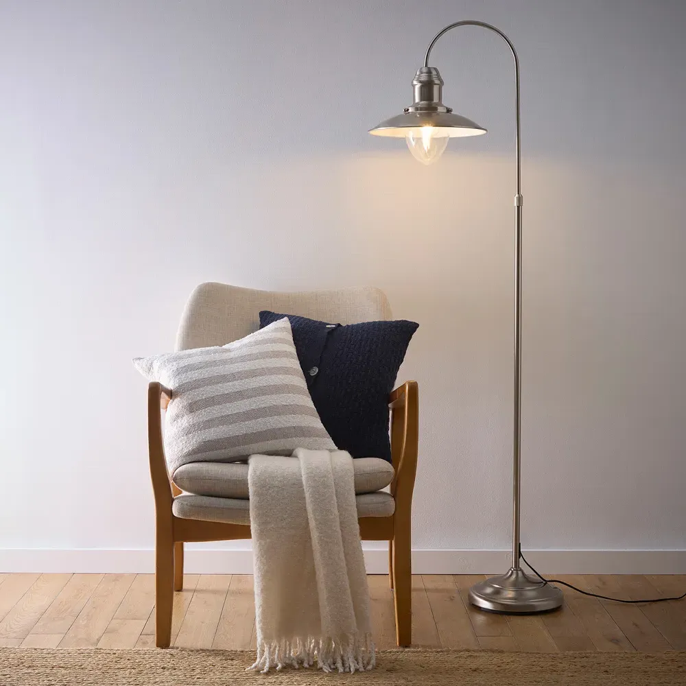 Chester Floor Lamp - Satin Nickel, Metal