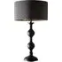 Churchgate Drum Table Lamp - Black, Velvet