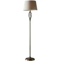 Compton Floor Lamp - Antique Brass, Natural Linen