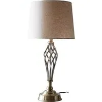 Compton Table Lamp - Antique Brass, Natural Linen