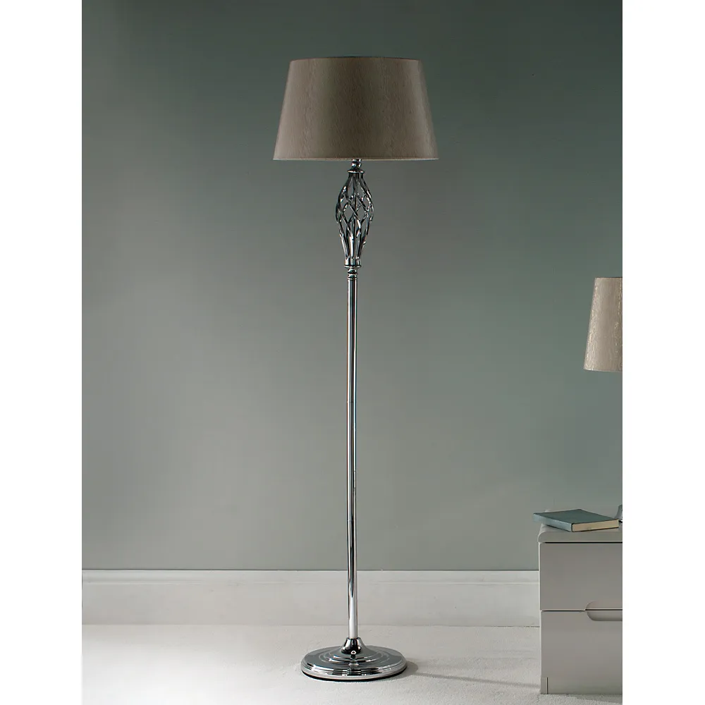 Compton Twisted Floor Lamp - Chrome, Metal