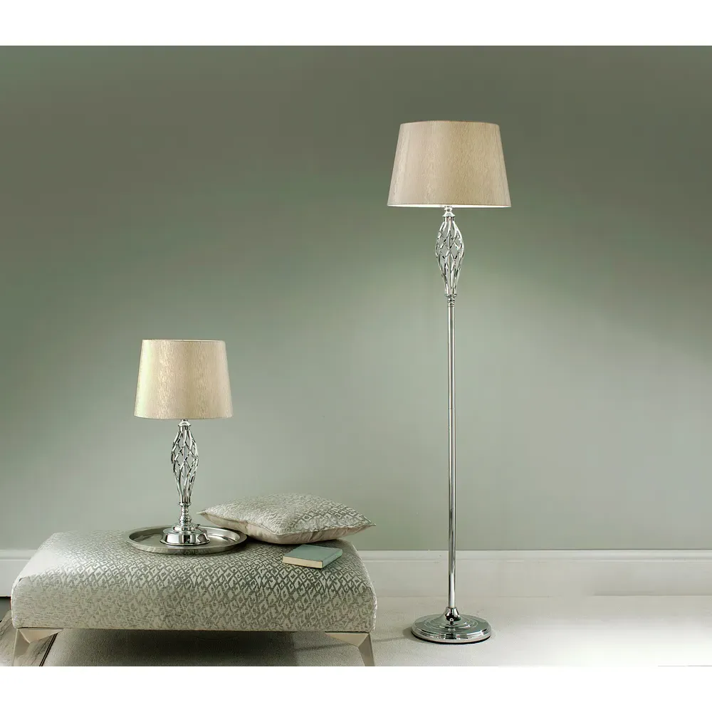 Compton Twisted Floor Lamp - Chrome, Metal