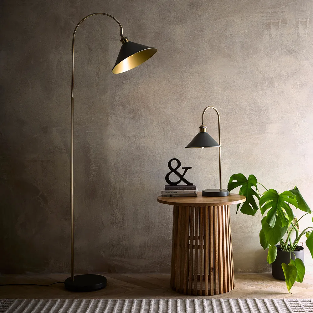 Derby Floor Lamp - Gold, Antique Brass