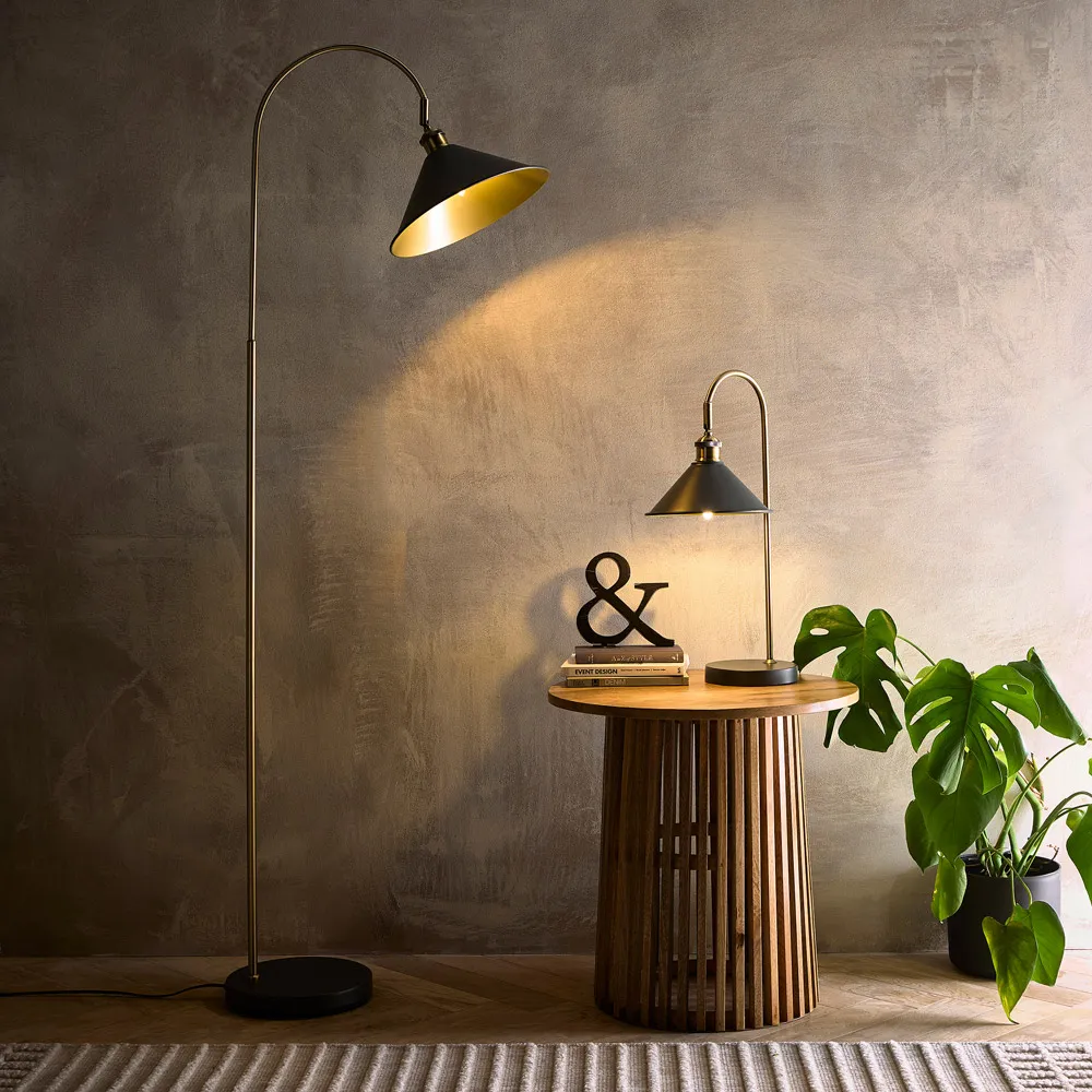 Derby Floor Lamp - Gold, Antique Brass