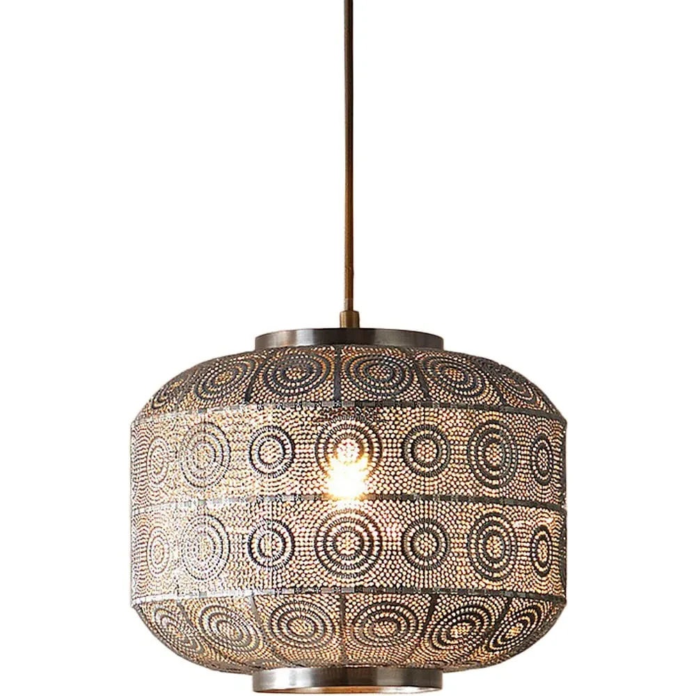 Enva Moroccan Pendant Light - Satin Nickel, Metal image