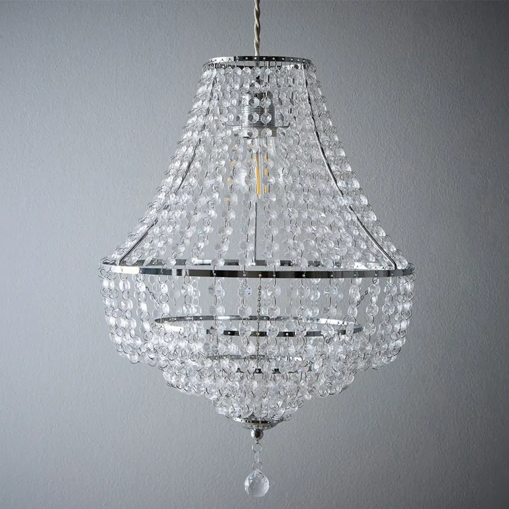 Freya 3 Tier Chandelier Pendant Light - Chrome