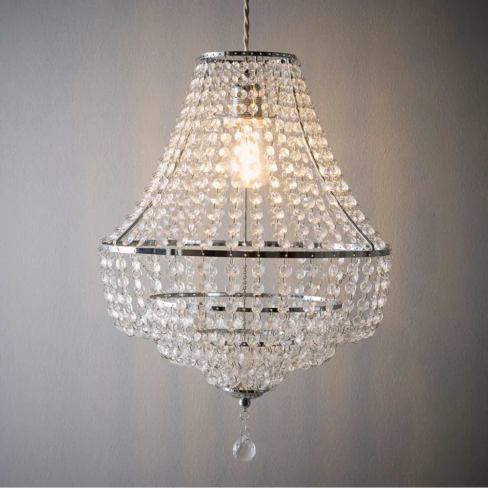 Freya 3 Tier Chandelier Pendant Light - Chrome