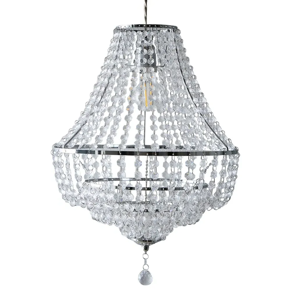 Freya 3 Tier Chandelier Pendant Light - Chrome