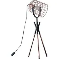 Fulton Tripod Table Lamp with Metal Cage - Black, Copper