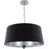 Giovanna 3 Light Drum Shade Chandelier - Black, Chrome