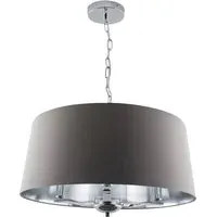 Giovanna 3 Light Drum Shade Chandelier - Grey, Chrome