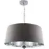 Giovanna 3 Light Drum Shade Chandelier - Grey, Chrome