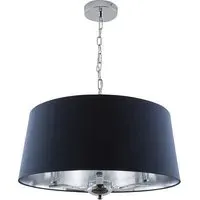 Giovanna 3 Light Drum Shade Chandelier - Navy, Chrome