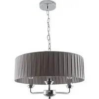 Giulia 3 Light Drum Shade Chandelier - Grey, Chrome