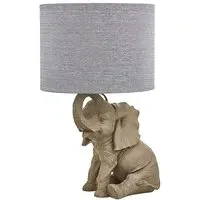 Hathi Elephant Table Lamp - Grey, Resin