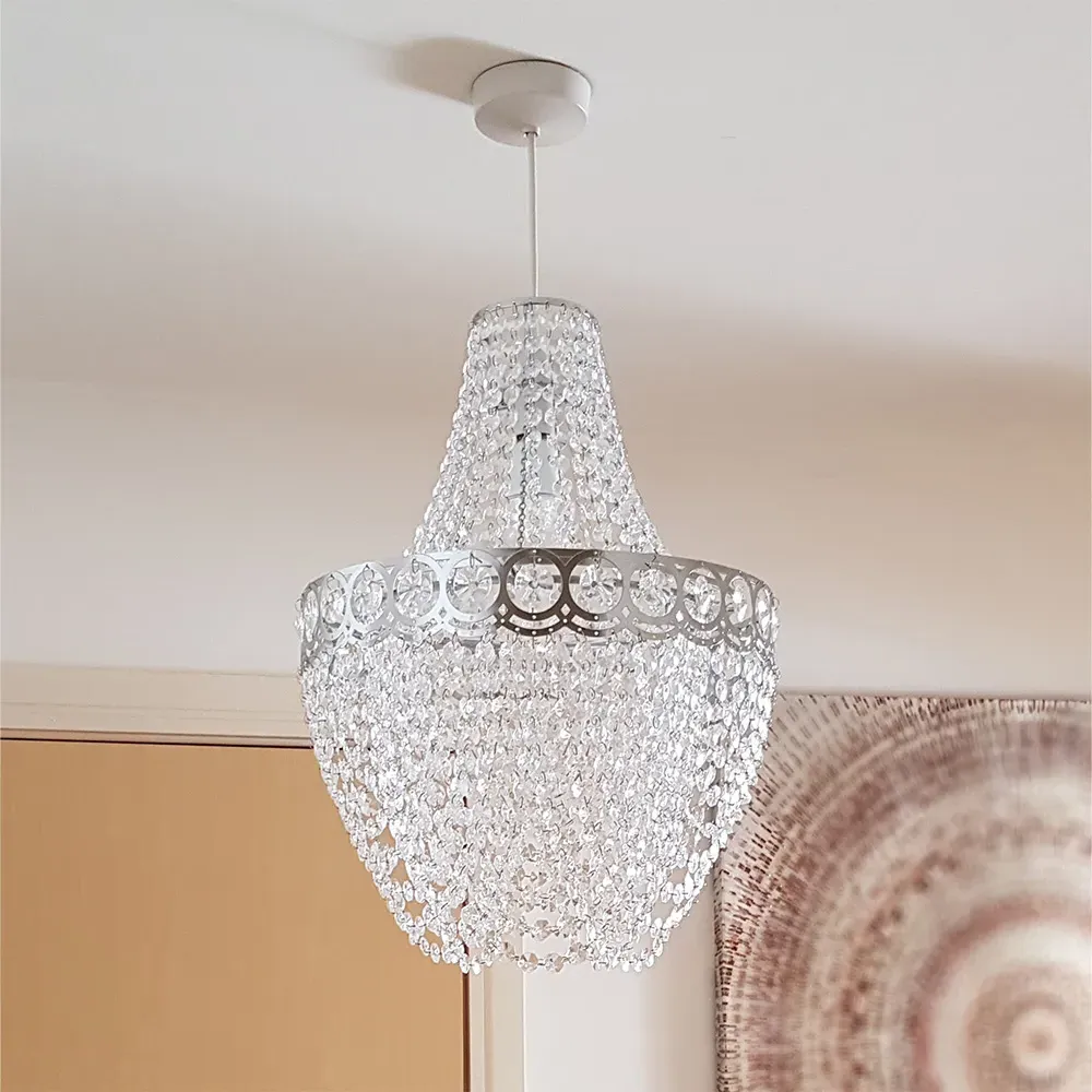 Hayle Tiered Chandelier Pendant Light - Chrome, Acrylic