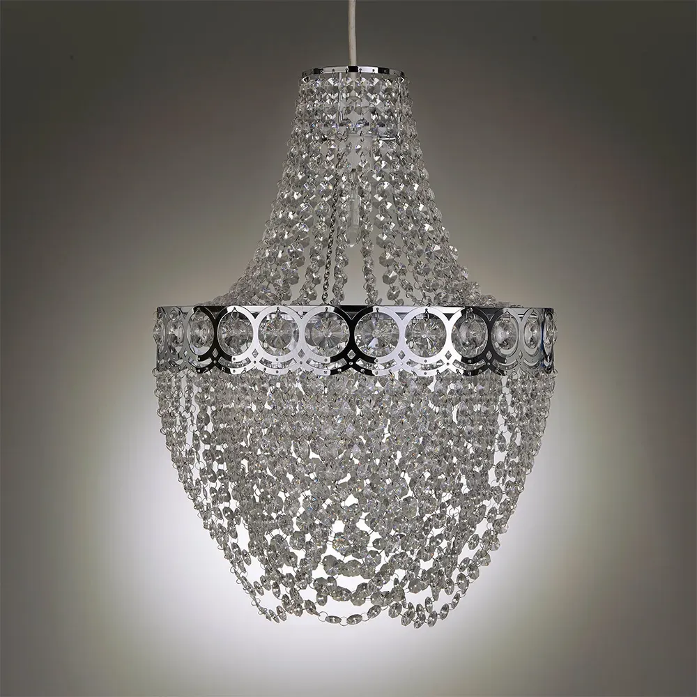 Hayle Tiered Chandelier Pendant Light - Chrome, Acrylic