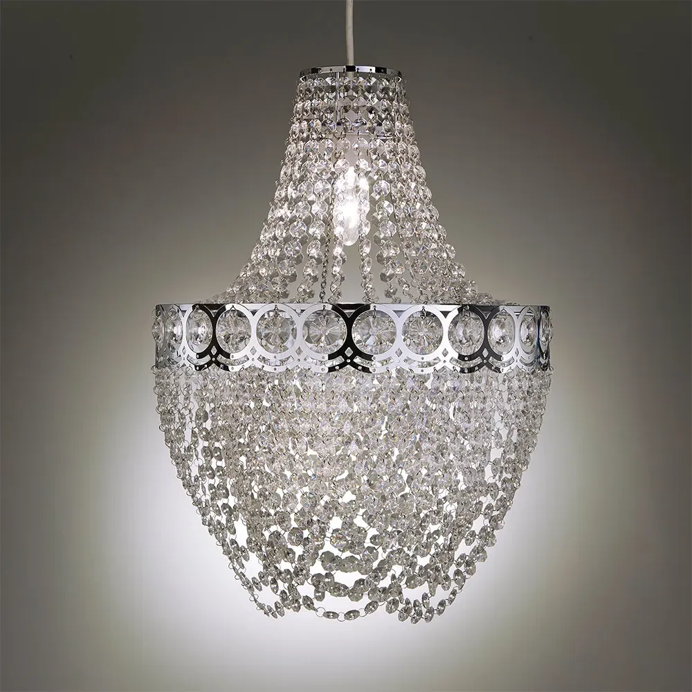 Hayle Tiered Chandelier Pendant Light - Chrome, Acrylic
