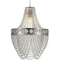 Hayle Tiered Chandelier Pendant Light - Chrome, Acrylic
