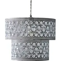 Hazel 2 Tier Acrylic Beads Pendant Light - Chrome