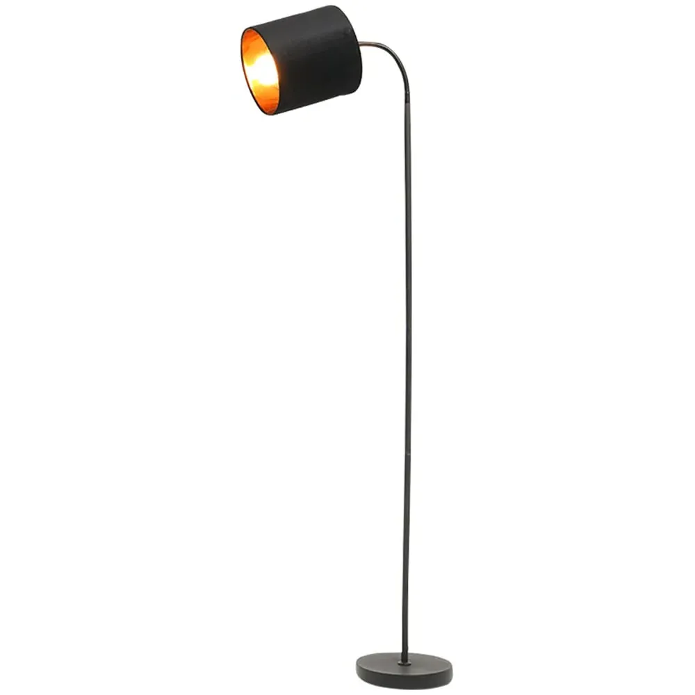 Hove Floor Lamp with Adjustable Head - Black, Velvet image