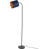 Hove Floor Lamp with Adjustable Head - Navy, Velvet