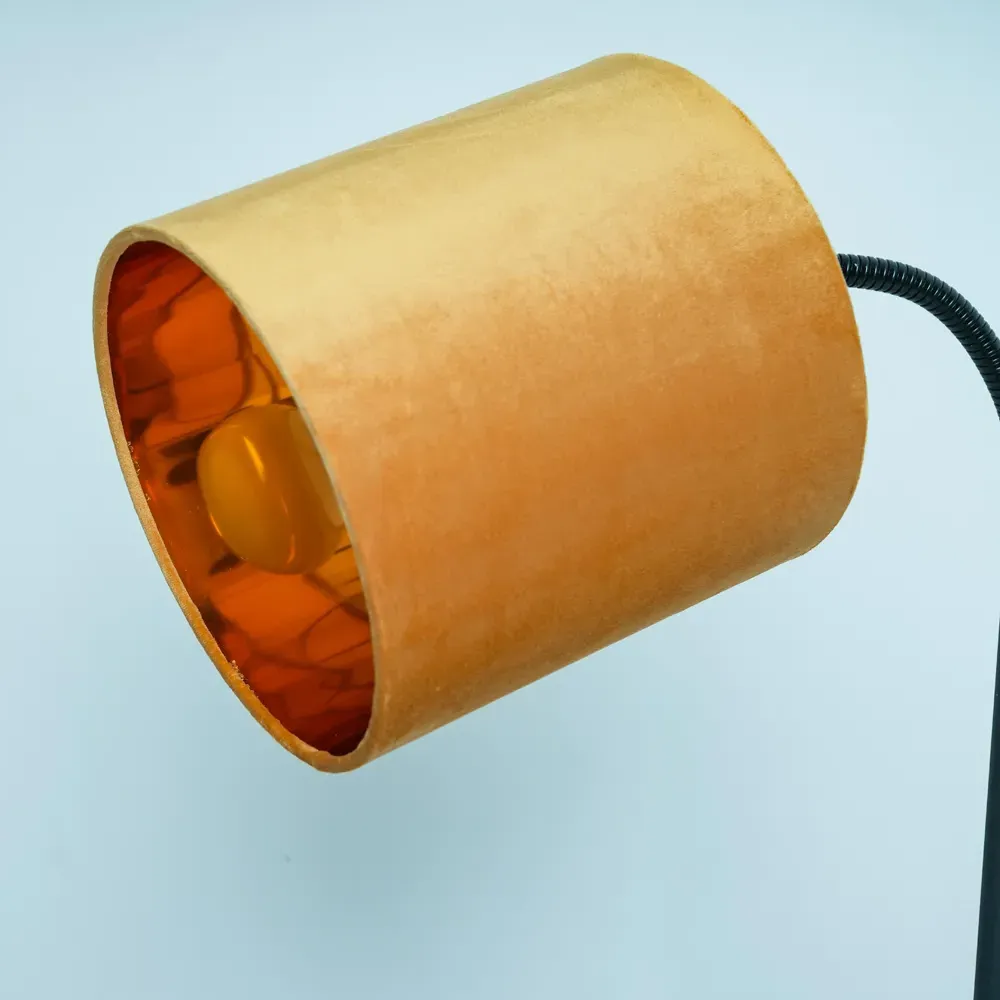 Hove Floor Lamp with Adjustable Head - Ochre, Velvet